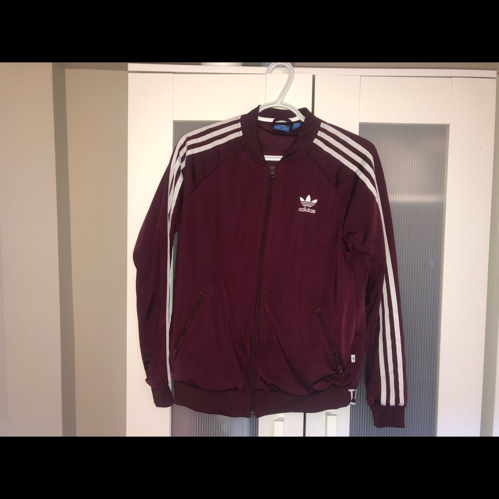 VINTAGE Maroon adidas zip up
